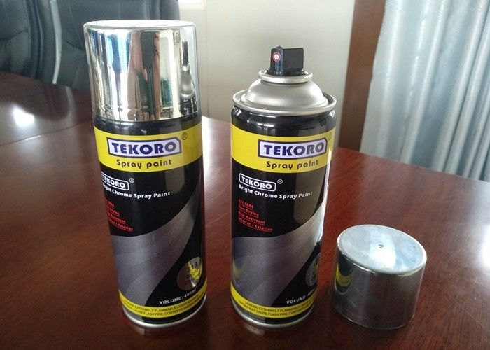 Kalite 1 Yapışkanlık Chrome Aerosol Spray Paint Metal Ahşap ve Plastik için Yüksek Parlaklık